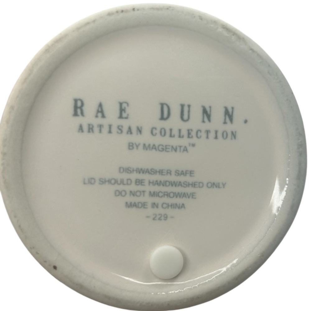 Rae Dunn Coffee Travel Mug Tumbler Large Letter Ivory Ceramic Hot/Cold Cup Lid - Picture 4 of 13